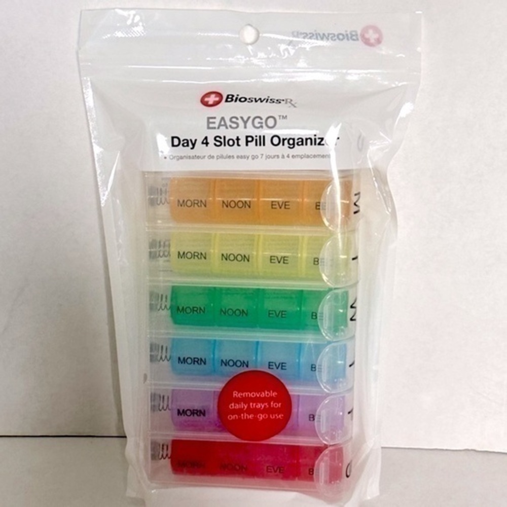 BIO SWISS tech Weekly Pill Organizer Pill bin for Pills and Vitamins Daily’s